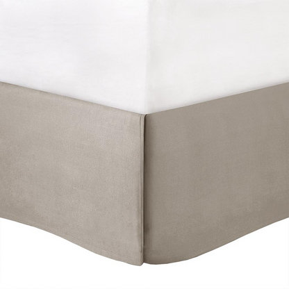 Taupe Laurel 7-piece tufted comforter set by Start2Finish, showcasing a plush, textured bedding ensemble with matching pillow shams.