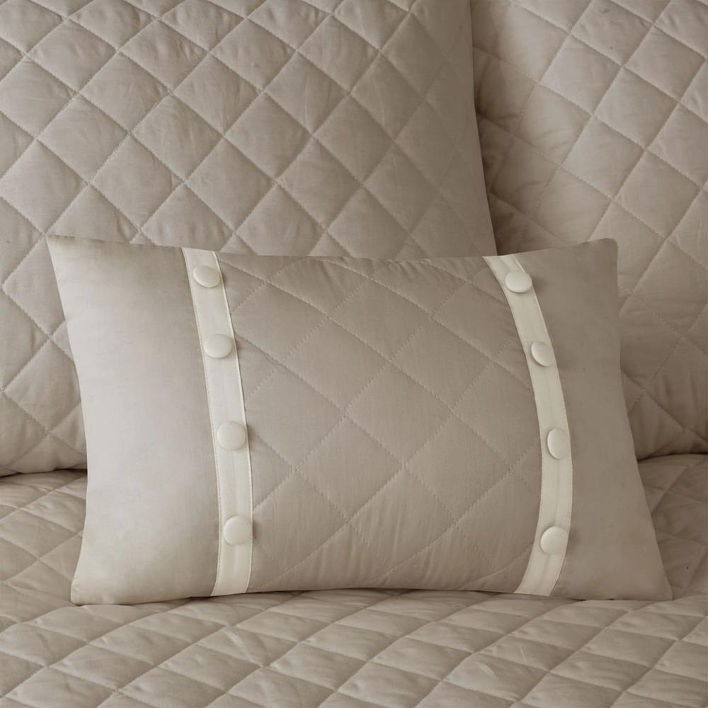 Reversible cotton bedspread set with four tailored bedding pieces, featuring neutral tones and textured patterns from Start2Finish.