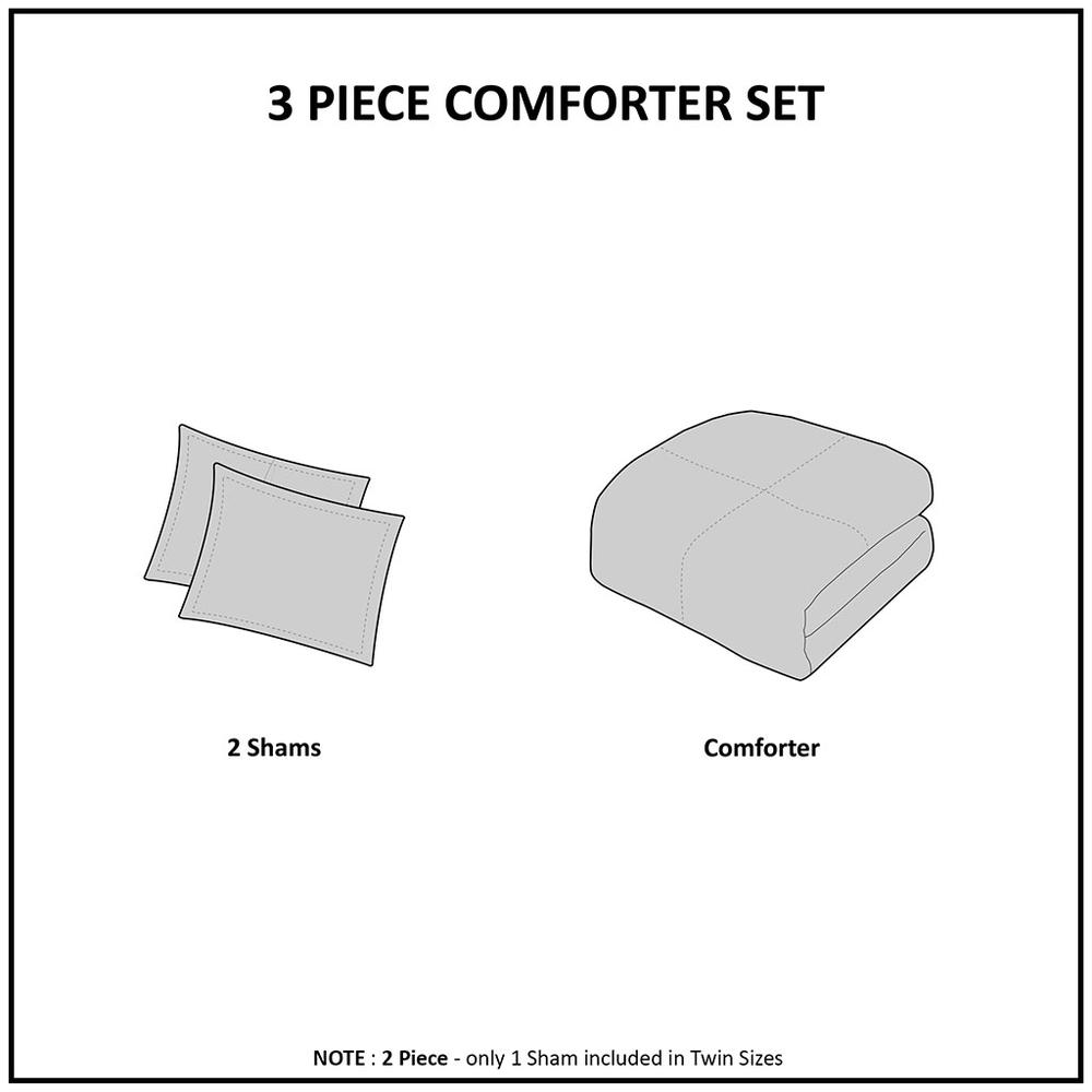 Start2Finish 3-piece tufted cotton chenille damask bedding comforter set with elegant textured design on soft fabric.