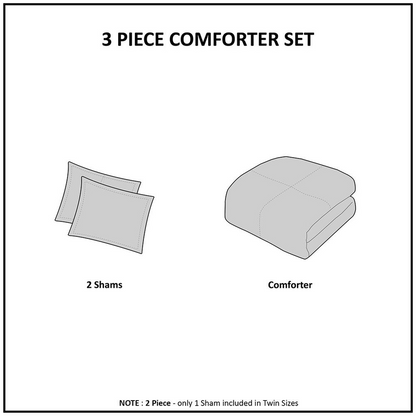 Start2Finish 3-piece tufted cotton chenille damask bedding comforter set with elegant textured design on soft fabric.