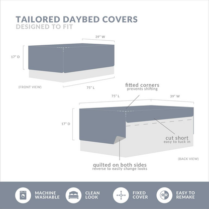 Start2Finish Claire 6-piece reversible aqua bedding daybed cover set with matching pillows and decorative accents.