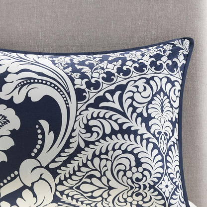 Vienna 6-piece printed duvet cover set in indigo color by Start2Finish, featuring intricate patterns on soft fabric.