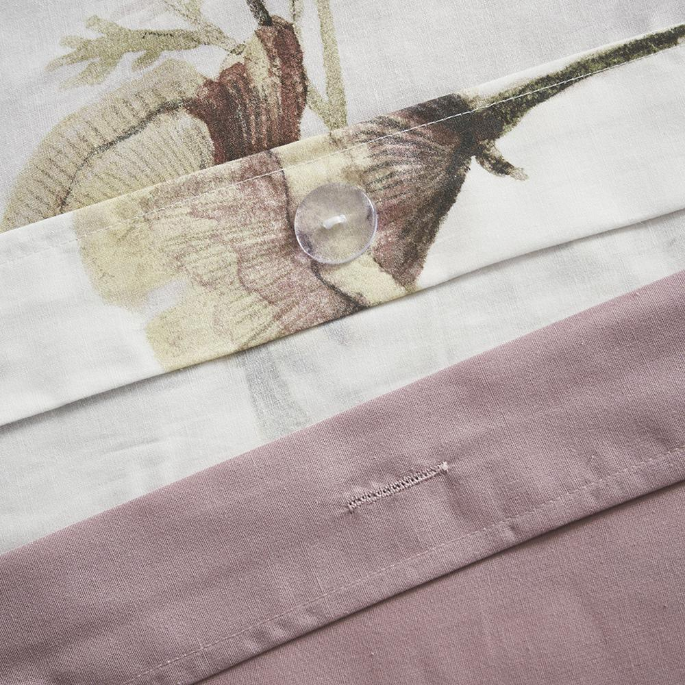 Start2Finish Cassandra 3-piece cotton printed duvet cover set in blush, featuring floral pattern and matching pillow shams for bedding.