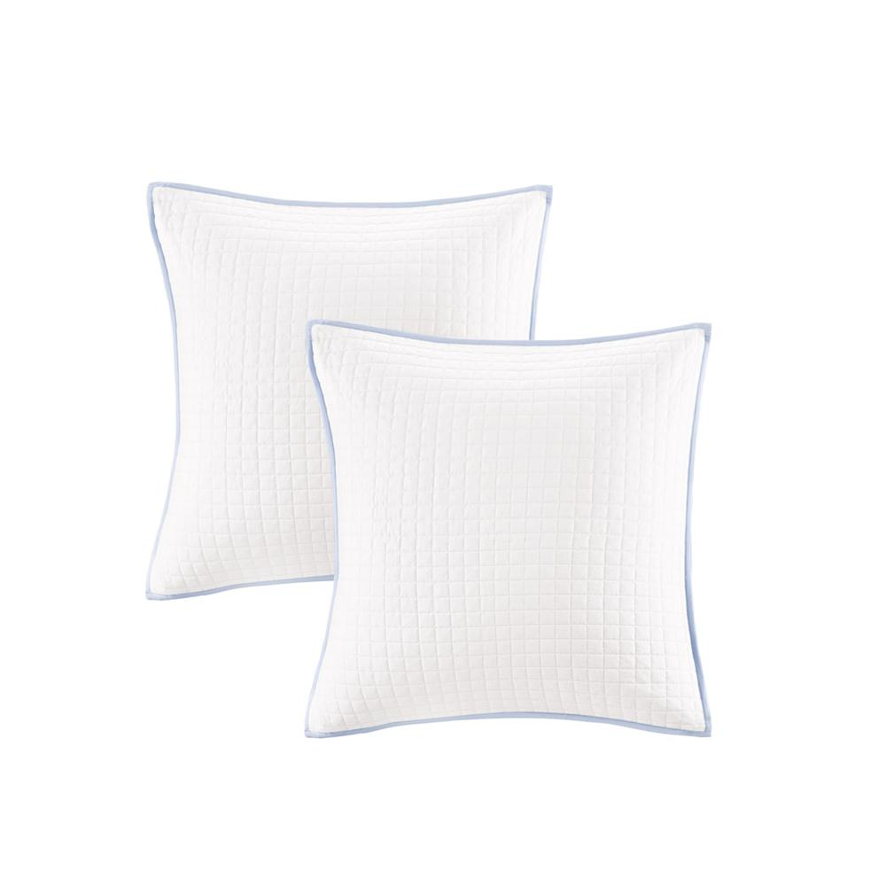 Start2Finish cotton jacquard bedding set with comforter, euro shams, and decorative throw pillows on a neatly made bed.