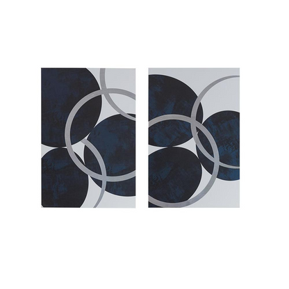Silver foil abstract 2-piece canvas wall art set by Start2Finish, modern home decor with striking metallic design.