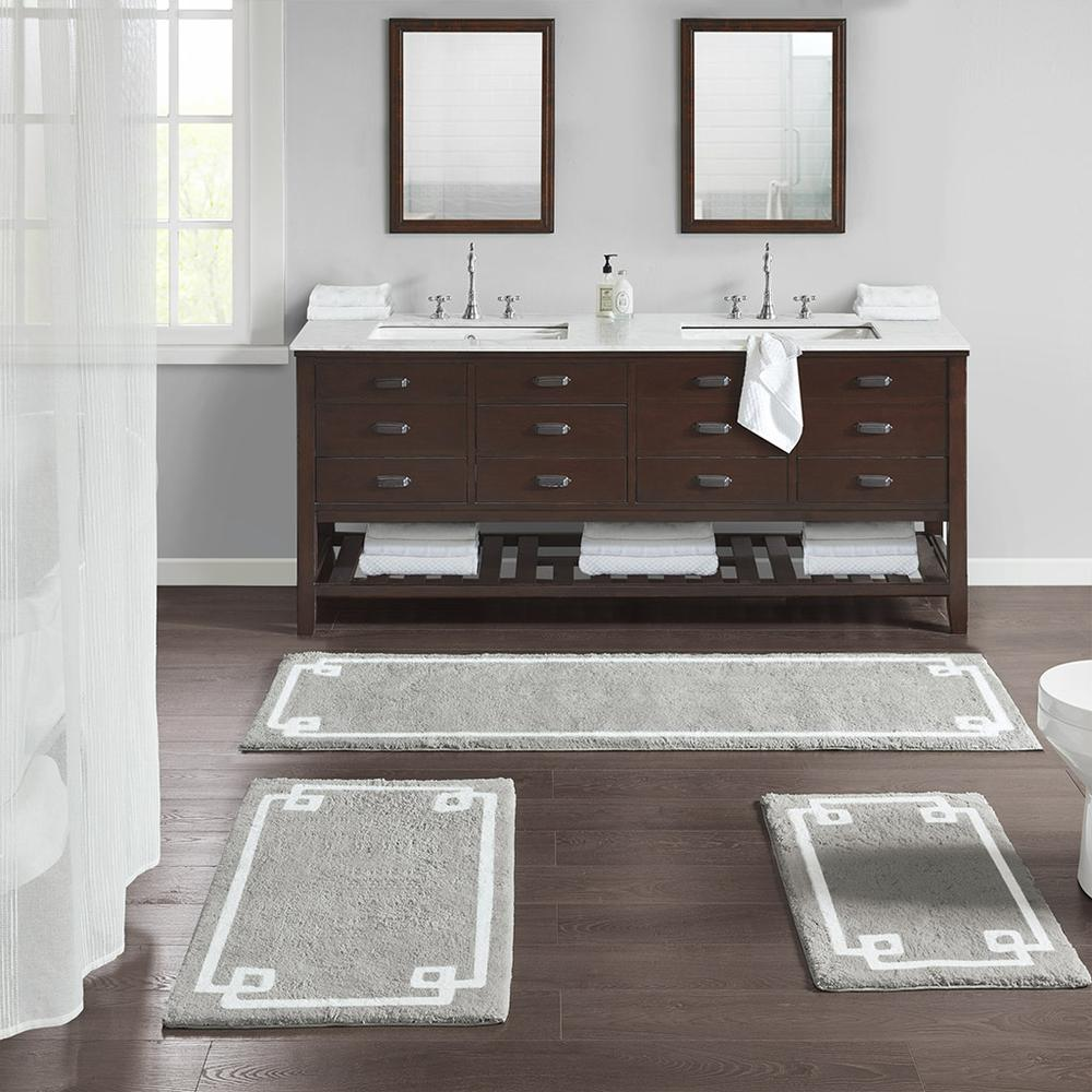 Start2Finish cotton tufted bath rug in 20x30 inches featuring soft, plush texture for bathroom comfort and style.