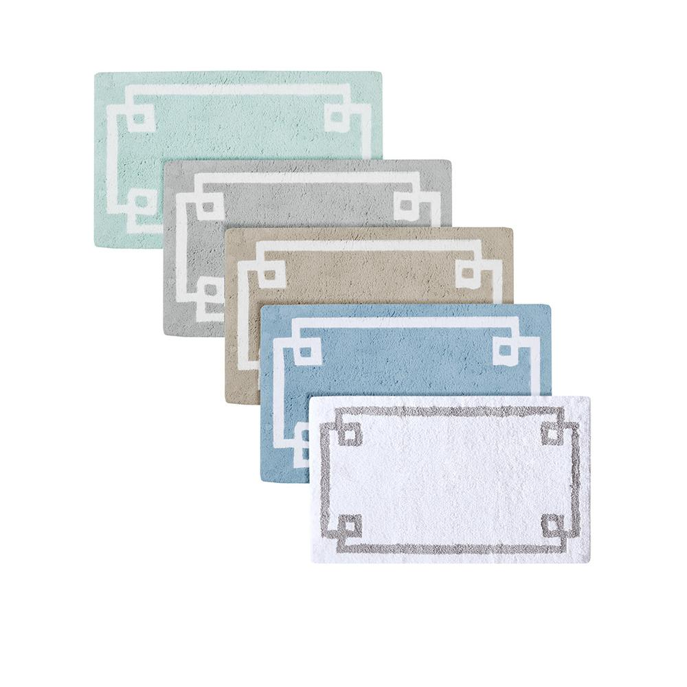 Cotton tufted bath rug in 20x30 inches with soft, plush texture, by Start2Finish, suitable for bathroom floor decor