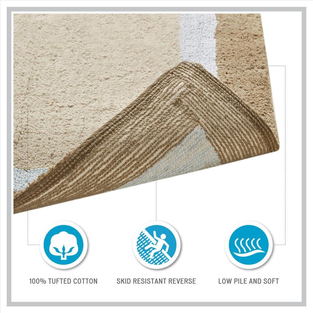 Start2Finish cotton tufted bath rug with plush, textured surface and neutral color, designed for bathroom decor and comfort.