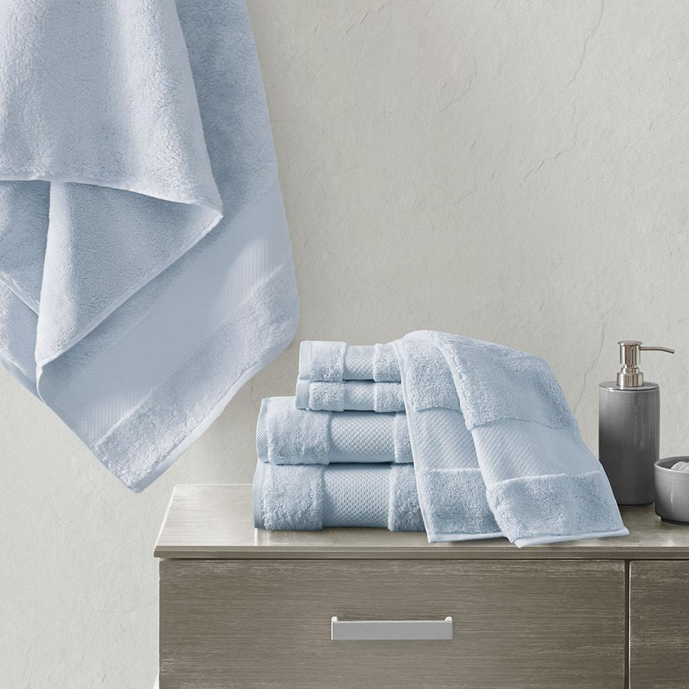 Start2Finish cotton 6-piece bath towel set with plush, absorbent towels in neutral colors for luxurious bathroom comfort.