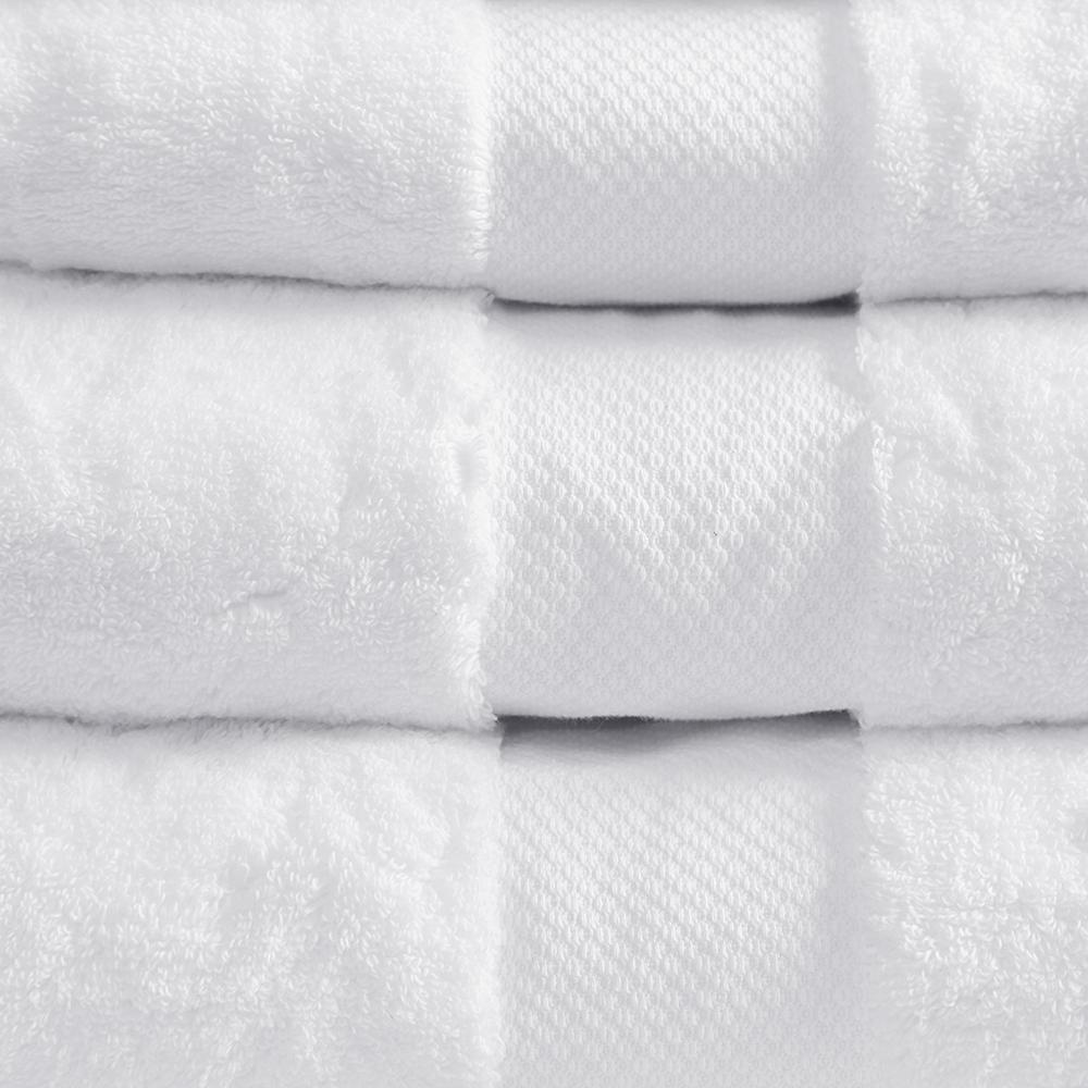 Start2Finish cotton 6-piece bath towel set with soft, plush towels in neutral colors laid out on a bathroom surface.