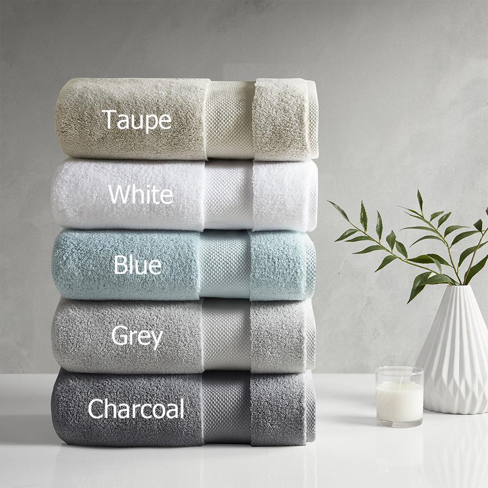 Start2Finish 1000gsm 100% cotton 6-piece towel set featuring plush, absorbent white towels for bathroom use.