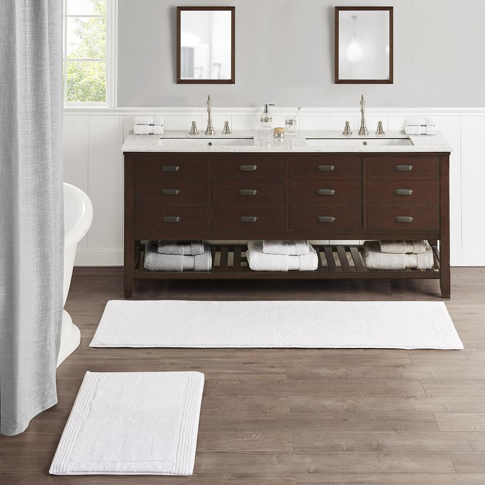 Reversible bath rug with 100% cotton tufted surface, 3000 GSM, in neutral tones, from Start2Finish for plush bathroom comfort.