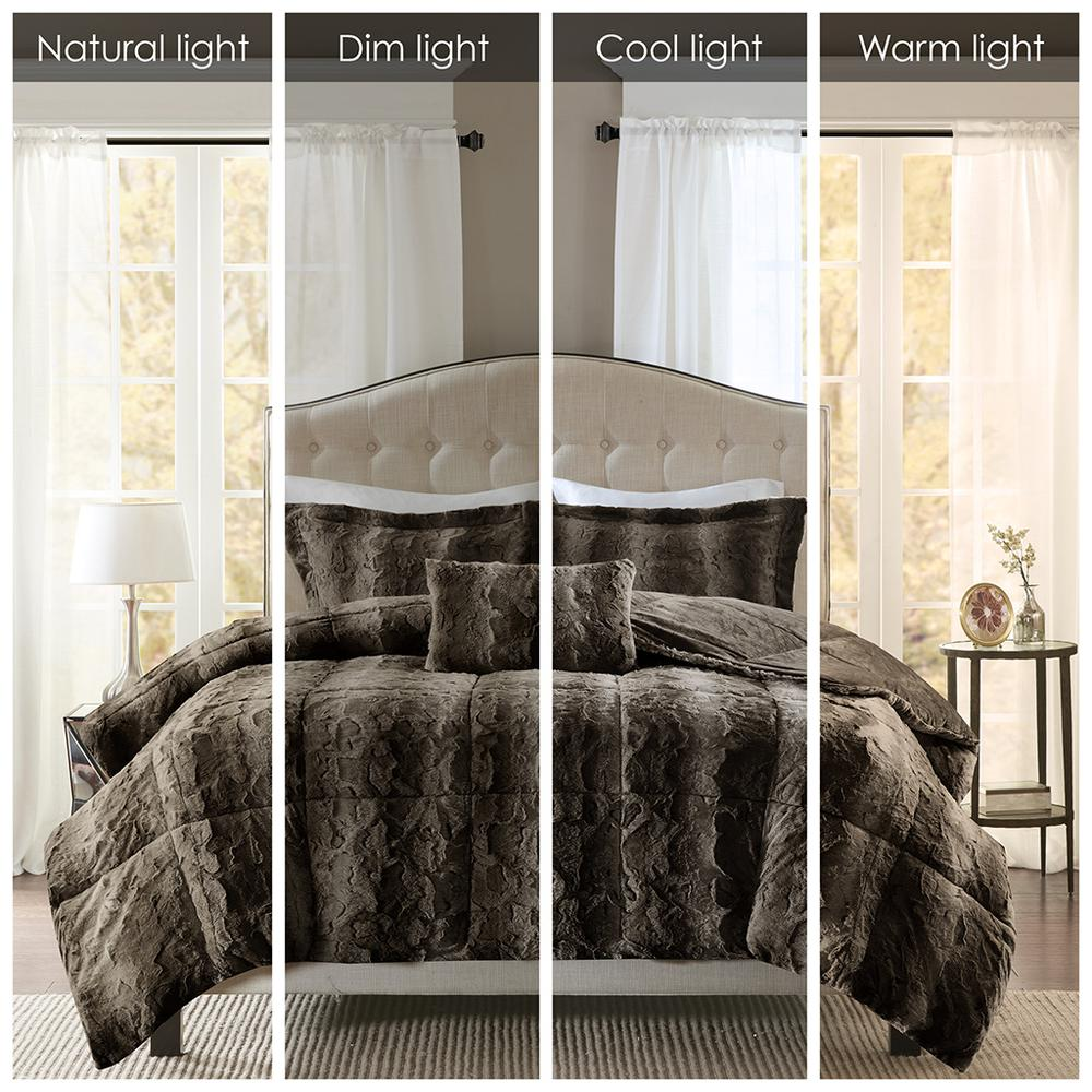 Start2Finish 4-piece faux fur comforter set with plush, soft bedding in a cozy, stylish design for bedroom decor.