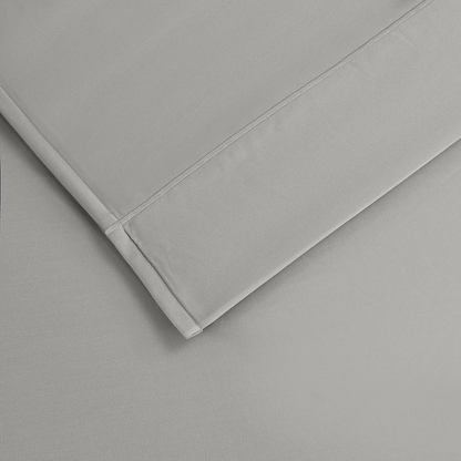 Start2Finish Pima Cotton Sheet Set with smooth, white bedding showing fitted sheet and flat sheet for cozy, breathable sleep comfort.