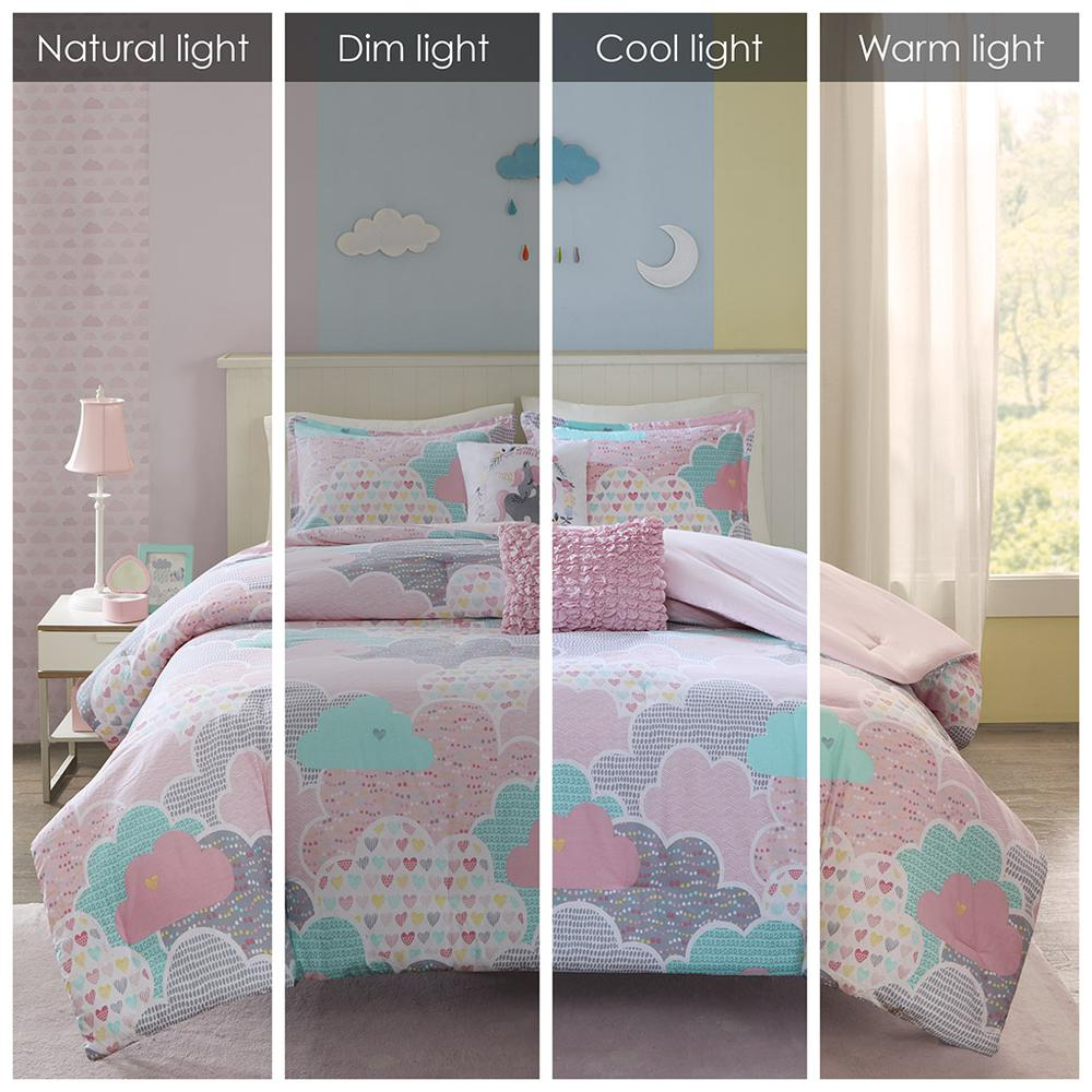 Cotton printed comforter set by Start2Finish featuring a colorful floral pattern on a white background.