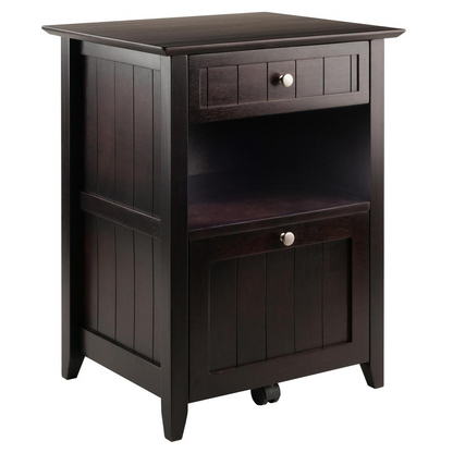 Start2Finish Burke File Cabinet in coffee finish, wooden furniture with multiple drawers for office or home storage.