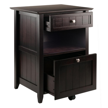 Start2Finish Burke file cabinet in coffee finish, modern office furniture with multiple drawers for organized storage