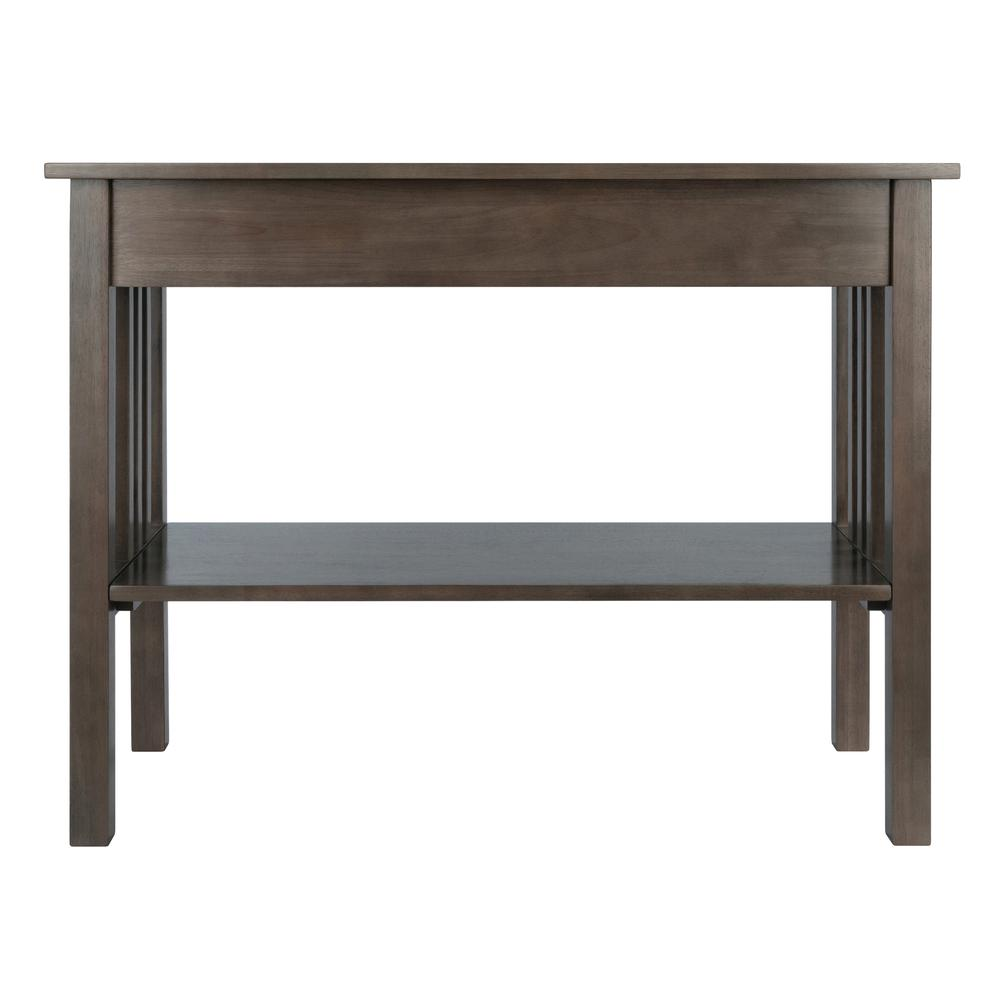 Stafford Console Hall Table in oyster gray with a sleek, modern design, perfect for entryways or living spaces.