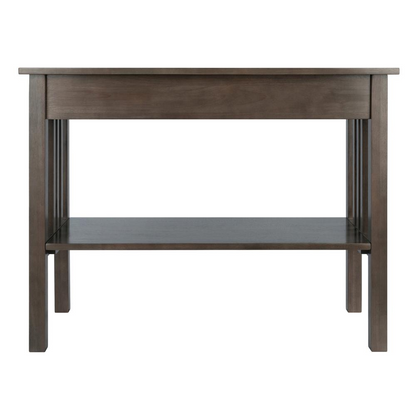 Stafford Console Hall Table in oyster gray with a sleek, modern design, perfect for entryways or living spaces.