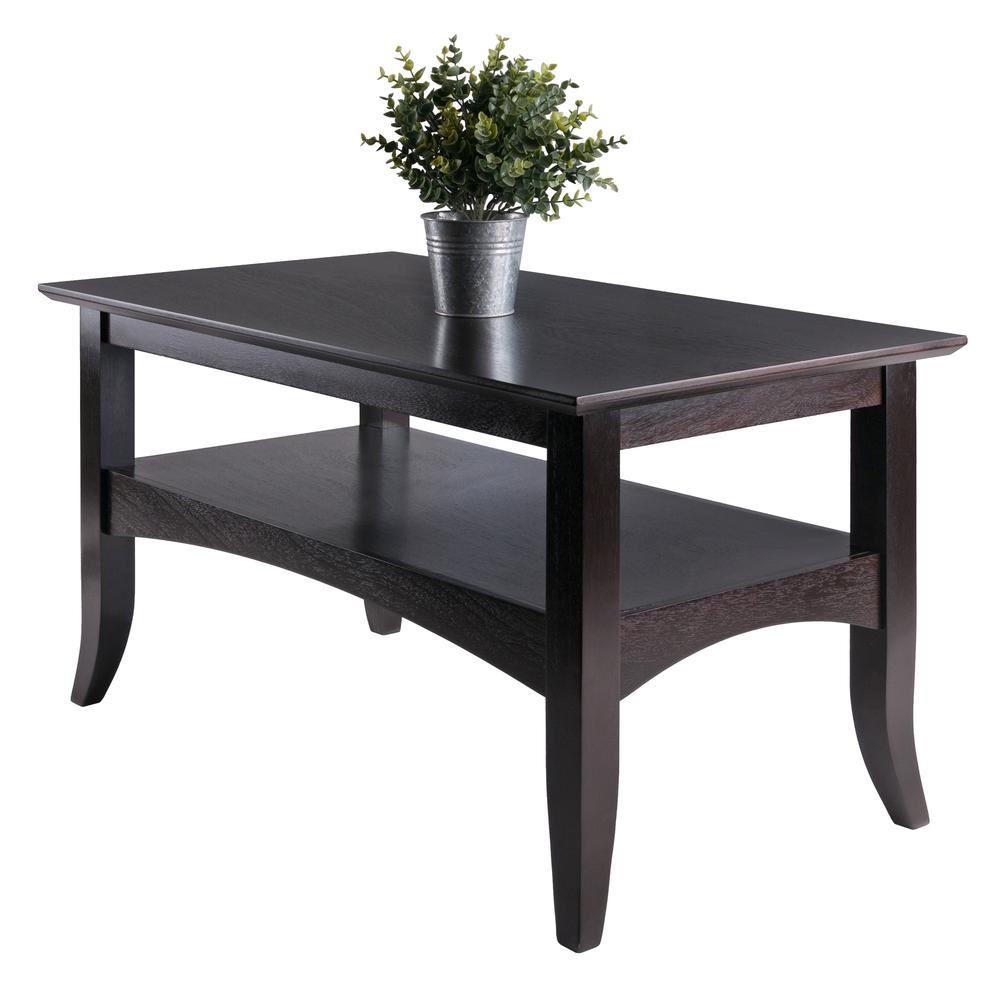 Start2Finish Camden coffee table with a sleek coffee finish, showcasing a modern wooden design for living room decor.