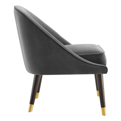 Start2Finish Avalon velvet accent chair with plush cushioning and sleek design, perfect for modern living spaces.