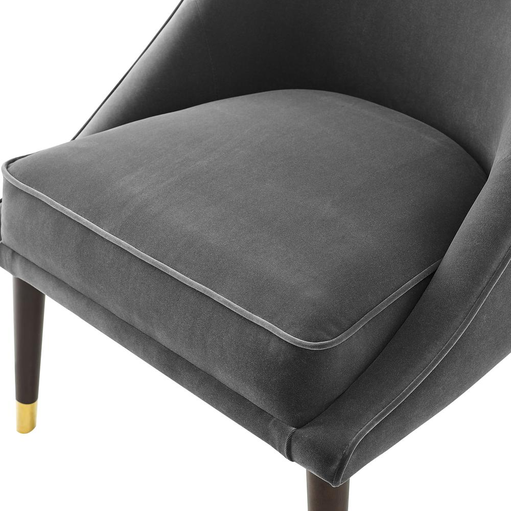 Start2Finish Avalon velvet accent chair with plush pink upholstery and modern armrest design.