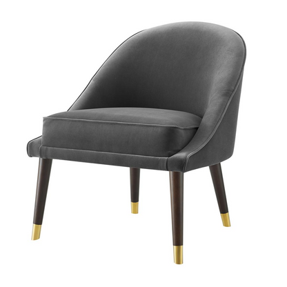 Start2Finish Avalon velvet accent chair with plush upholstery and modern design, shown in a cozy living room setting.
