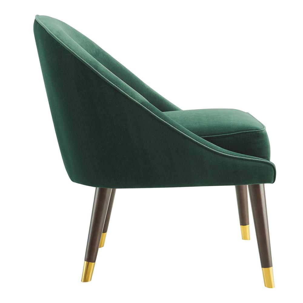 Start2Finish Avalon velvet accent chair in green, showcasing plush upholstery and modern design for stylish home seating.