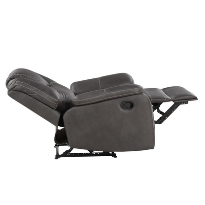 Katrine Manual Recliner in charcoal fabric by Start2Finish, featuring cushioned armrests and a comfortable seating position.