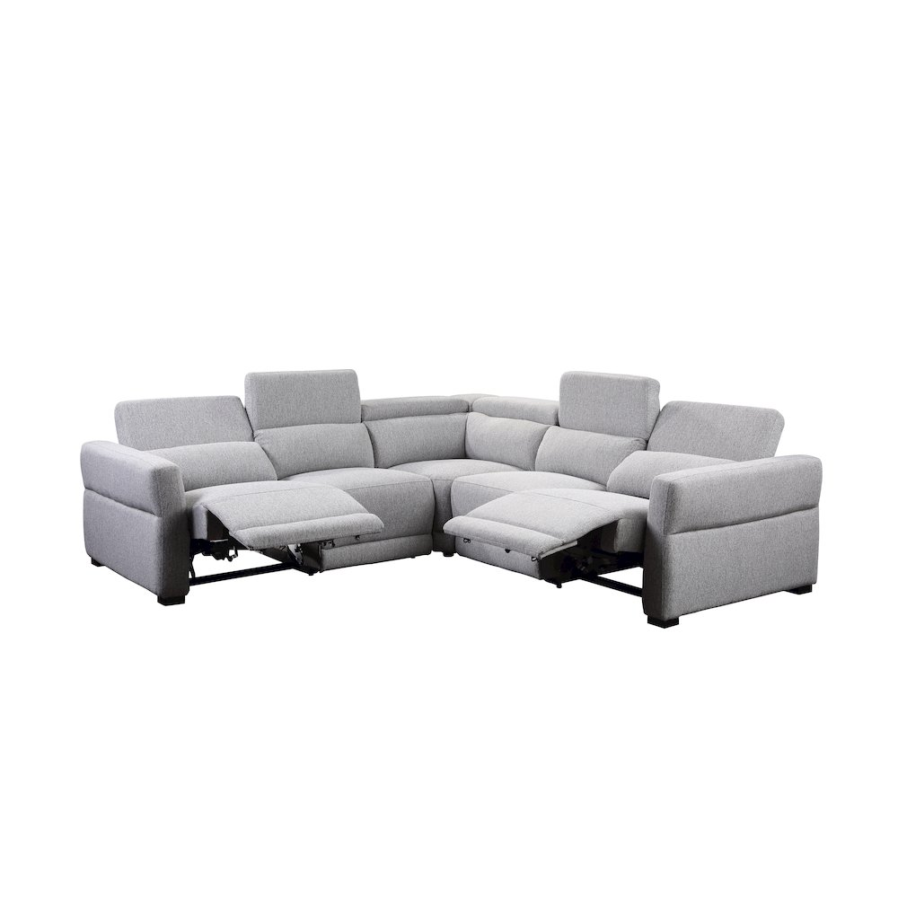 Start2Finish Isla Power Reclining Sectional sofa with plush cushions and reclining features, shown in a modern living room setting.