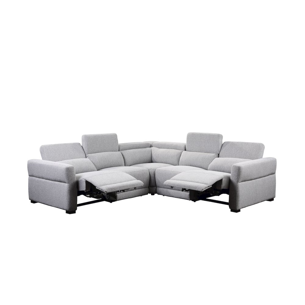 Start2Finish Isla Power Reclining Sectional sofa with plush cushions and modern design, shown in a living room setting.