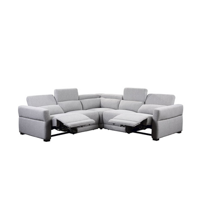 Start2Finish Isla Power Reclining Sectional sofa with plush cushions and modern design, shown in a living room setting.