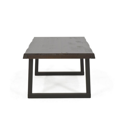 Start2Finish Jennings live edge cocktail table with natural wood finish and sleek design, showcasing its rustic and modern style.