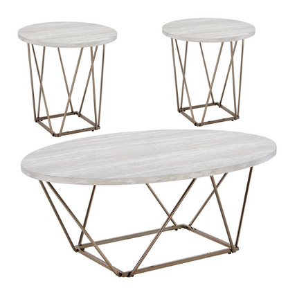 Set of three Start2Finish Rowyn faux marble paper top sheets with a sleek, modern marble design.