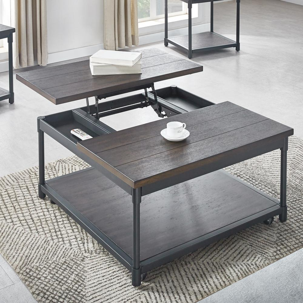 Start2Finish Prescott Lift-Top Square Cocktail Table, modern furniture with a lift-top design and sturdy square shape.