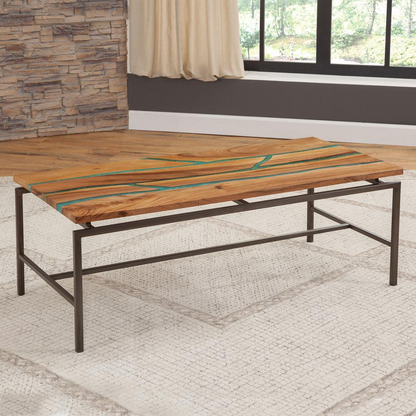 Start2Finish Tamra Cocktail Table with a round wooden top and metal legs, modern style ideal for living room or lounge area.