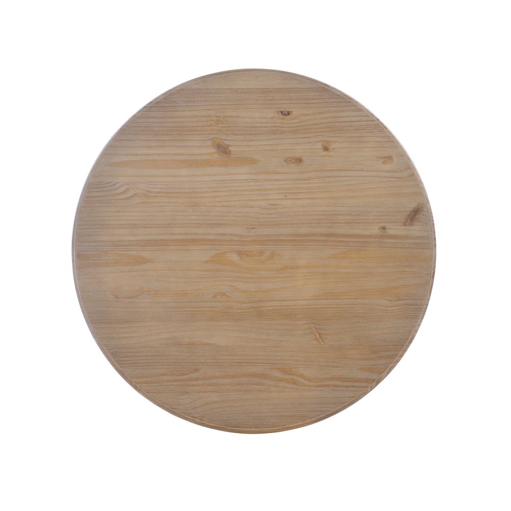 Tobin pedestal dining table by Start2Finish with natural wood finish and white base, showcasing a modern, sturdy design.
