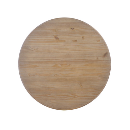 Tobin pedestal dining table by Start2Finish with natural wood finish and white base, showcasing a modern, sturdy design.