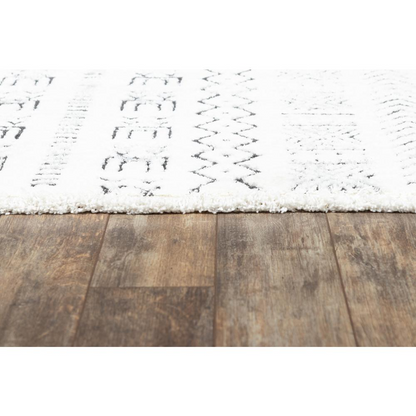 Start2Finish ivory rectangle area rug with modern design, measuring 5&