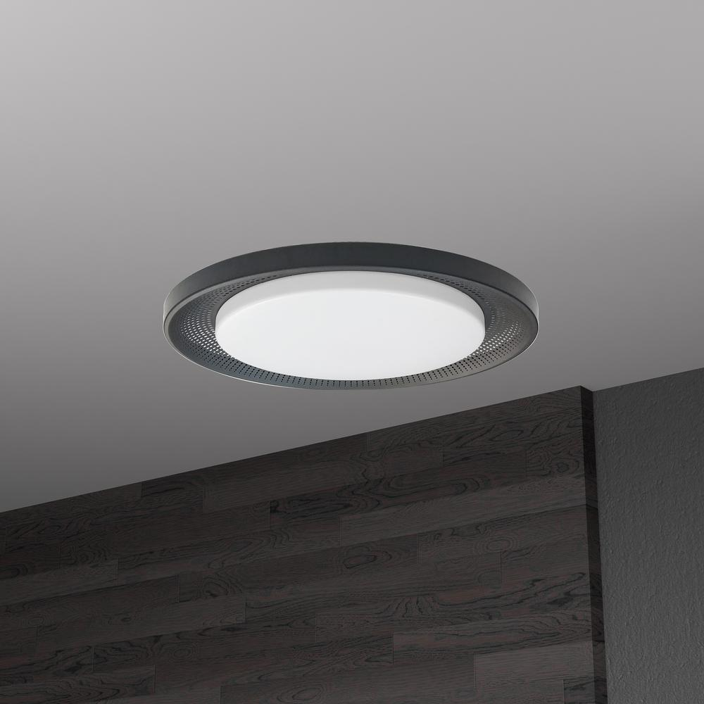 Start2Finish 30W flushmount ceiling light with white acrylic diffuser, modern design, suitable for home or office lighting.