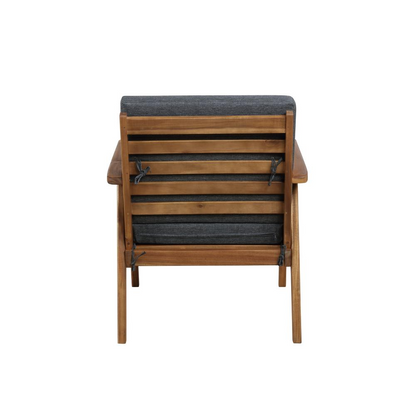 Start2Finish Cole outdoor chat set with four seats, grey cushions, and a sturdy wooden frame for outdoor furniture.