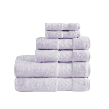 Start2Finish cotton 6-piece bath towel set with plush, soft towels in neutral colors for daily bathroom use