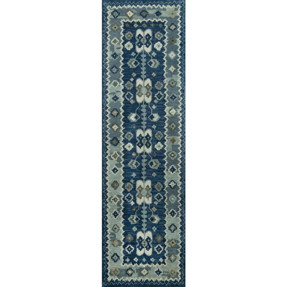 Start2Finish traditional rectangle blue area rug, 3&