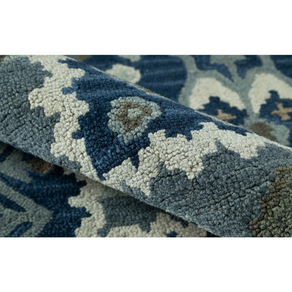 Blue traditional rectangle area rug by Start2Finish, 3&