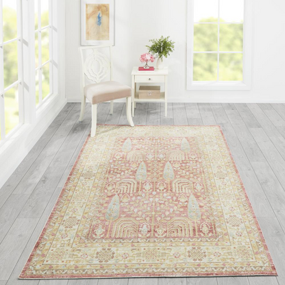 Traditional pink rectangle area rug from Start2Finish, 7&