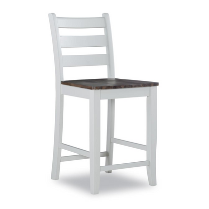 Start2Finish Colm Counter Stool with wooden legs and upholstered seat, shown from a side angle.