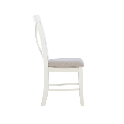 Start2Finish Jane Grey Side Chair with wooden legs and upholstered fabric seat and back for stylish, comfortable furniture.
