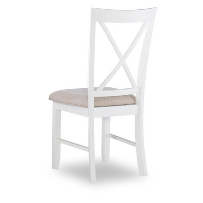Start2Finish Jane Brown side chair with wooden legs and upholstered seat, modern design for dining or living room use.