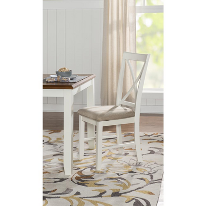 Jane Brown Side Chair by Start2Finish with wooden legs and upholstered seat, modern design with soft brown fabric.