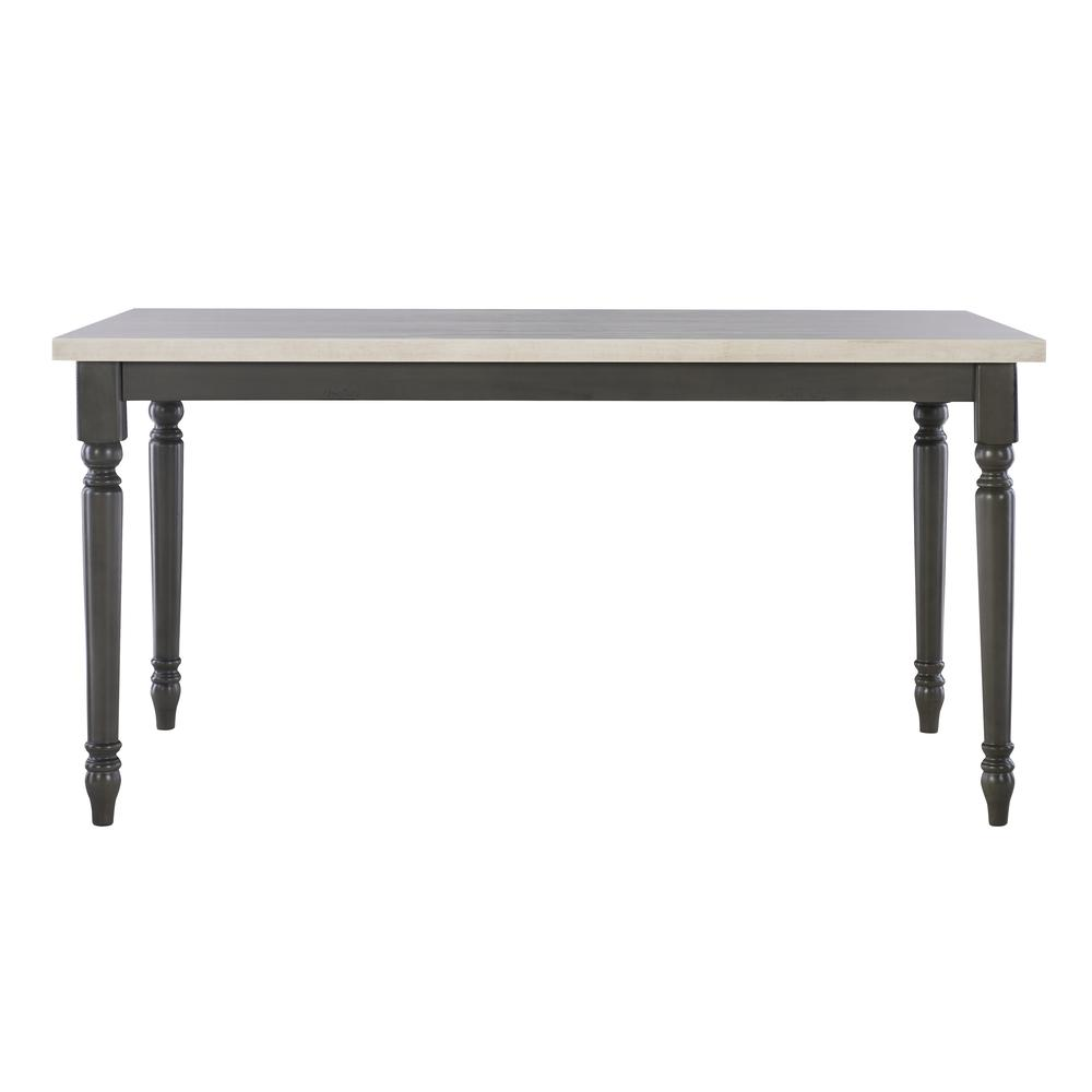 Willow Grey Dining Table by Start2Finish, showing a modern grey wooden table with clean lines in a dining room setting.